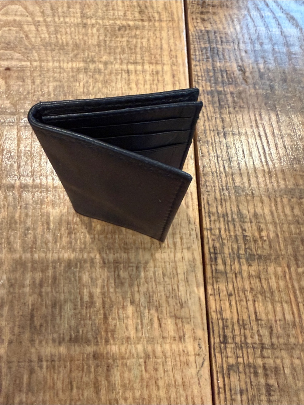 Classic Black Leather Bi-Fold Wallet - Men Accessories